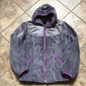 Girls Gray North Face XL Hoodie Jacket
